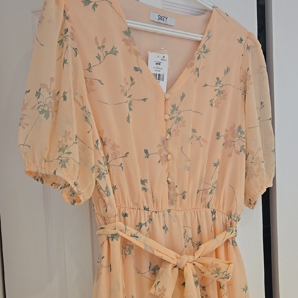 Floral Peach Maxi Dress